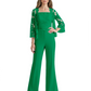 Mother of the Bride Jumpsuit with Lace Jacket 3/4 Sleeve Formal Pant Suit
