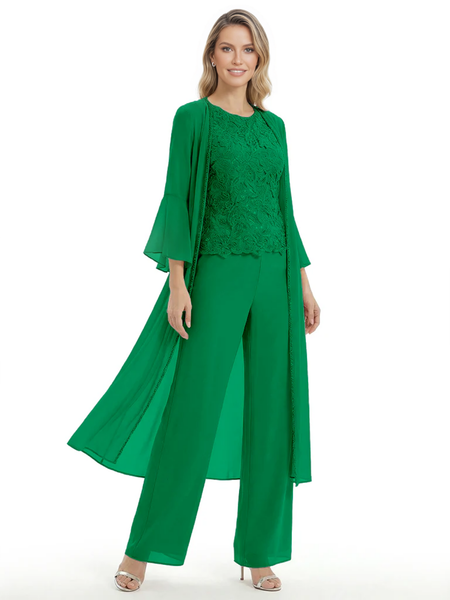Elegant Pink 3-Piece Pant Set Trending 2026 Styles with Lace Wide-Leg Pants
