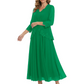 3/4 Sleeve Chiffon Mother of the Brides Dresses V-Neck Wedding Party Gowns