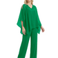 V-Neck Chiffon Mother of the Brides Dresses Plus Size Jacket Suits Wedding