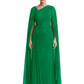 Elegant Asymmetric Neck Long A-Line Chiffon Mother of the Brides Dresses Mom Outfit with Cape