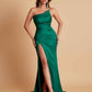 Gorgeous Strapless Soft Satin Side Slit Floor-Length Mermaid Bridesmaid Dresses