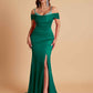 Elegant Soft Satin Mermaid Spaghetti Straps Floor-Length Mermaid Bridesmaid Dresses