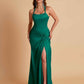 Gorgeous Square Criss Cross Soft Satin Side Slit Floor-Length Mermaid Bridesmaid Dresses