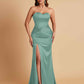 Sexy Soft Satin Mermaid Sweetheart Floor-Length Mermaid Bridesmaid Dresses