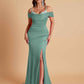 Elegant Soft Satin Mermaid Spaghetti Straps Floor-Length Mermaid Bridesmaid Dresses