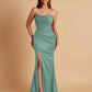 Sexy Soft Satin Mermaid Side Slit Floor-Length Mermaid Bridesmaid Dresses
