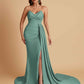 Sexy Soft Satin Mermaid V-neck Floor-Length Mermaid Bridesmaid Dresses