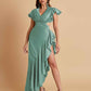 Sexy Soft Satin Mermaid Side Slit Floor-Length Mermaid Bridesmaid Dresses