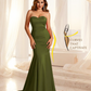 Sexy Satin Sweetheart Mermaid Bridesmaid Dresses Strapless Floor Length