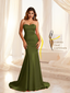 Sexy Satin Sweetheart Mermaid Bridesmaid Dresses Strapless Floor Length