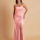 Gorgeous Square Criss Cross Soft Satin Side Slit Floor-Length Mermaid Bridesmaid Dresses