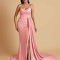 Sexy Soft Satin Mermaid V-neck Floor-Length Mermaid Bridesmaid Dresses