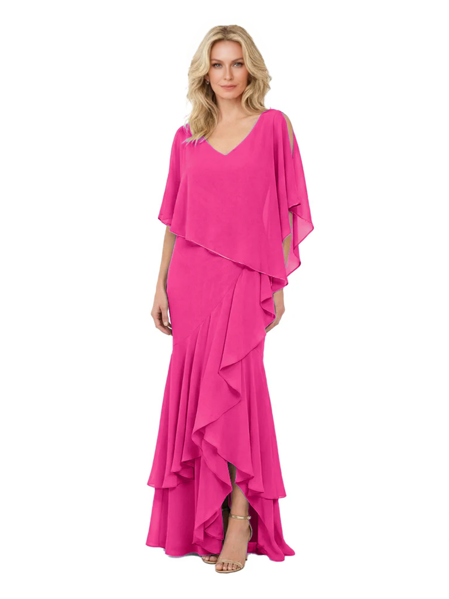 Chic Long A-Line Chiffon Mother of the Brides Dresses Sequin Mom Outfits