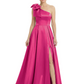 Luxury Bow Black Formal Dress One-Shoulder A-Line Gowns with Sexy Side Slit 2026