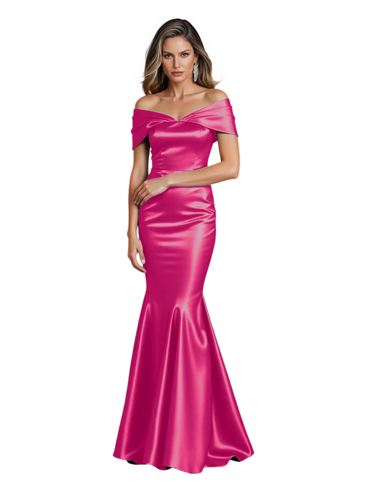 Luxury Emerald Formal Dress Off-the-Shoulder Satin Gown Trumpet Silhouette