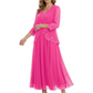 3/4 Sleeve Chiffon Mother of the Brides Dresses V-Neck Wedding Party Gowns