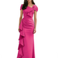 Elegant Mother of Bride Dress Formal Gowns Mermaid Ruffle Floor Length Asymmetric Neckline