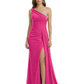 One Shoulder Mother of Bride Dress Ruffle Formal Gowns Mermaid Floor Length Train Slit