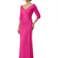 Elegant 3/4 Sleeve Mother of the Brides Dresses Mom Outfits Wedding Satin
