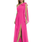 One-Shoulder Mother of the Bride Dress Chiffon Gown with Long Sash Detail