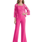 Mother of the Bride Jumpsuit with Lace Jacket 3/4 Sleeve Formal Pant Suit