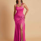 Gorgeous Square Criss Cross Soft Satin Side Slit Floor-Length Mermaid Bridesmaid Dresses
