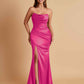 Sexy Soft Satin Mermaid Side Slit Floor-Length Mermaid Bridesmaid Dresses