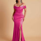 Elegant Soft Satin Mermaid Spaghetti Straps Floor-Length Mermaid Bridesmaid Dresses