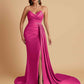 Sexy Soft Satin Mermaid V-neck Floor-Length Mermaid Bridesmaid Dresses