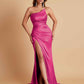 Gorgeous Strapless Soft Satin Side Slit Floor-Length Mermaid Bridesmaid Dresses