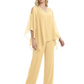V-Neck Chiffon Mother of the Brides Dresses Plus Size Jacket Suits Wedding