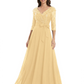 Chiffon Mother of the Bride Dress with Sequin V-Neck and Elegant Bow Sash