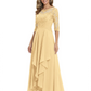 3/4 Sleeve Mother of the Bride Dress with Lace Embroidery High-Low Hem 2026