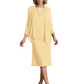 3 PCS Knee-Length Mother of Bride Dresses Prom Dress Evening Dress with Sheer Sleeves and Jacket