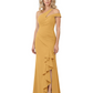 Modern Mother of Bride Dresses 2026 Asymmetric Neckline Ruffle Slit Gown