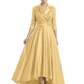 Elegant Mother of Bride Dress Evening Gowns Trending Styles with Lapel Collar 3/4 Sleeves