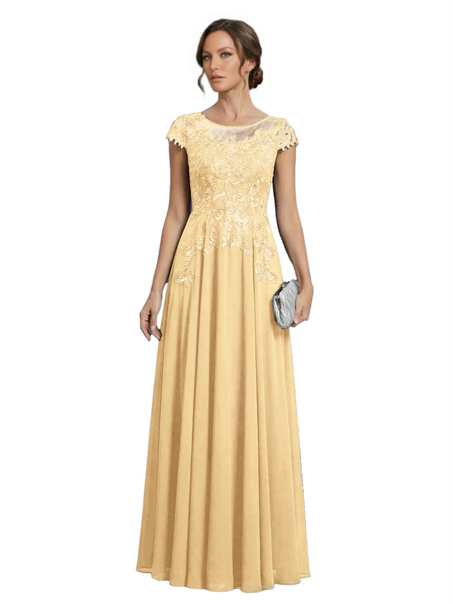 Chic Long A-Line Chiffon Mother of the Brides Dresses Sequin Mom Outfits For Wedding