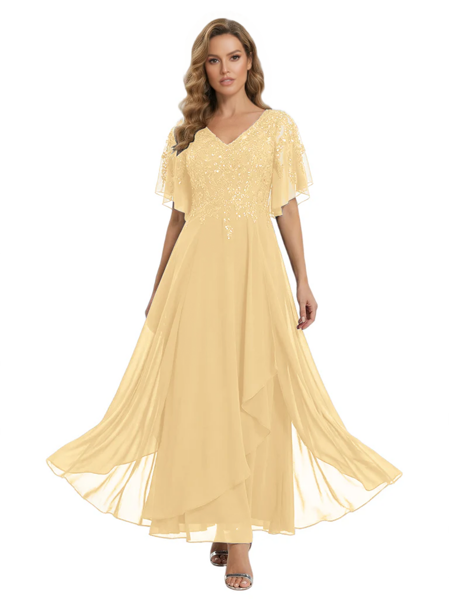 Bling Sequin Chiffon Mother of the Brides Dresses Wedding Party Gowns For Mom