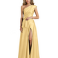 Wedding Mother of the Bride Dress One Shoulder and High Slit Formal Dresses