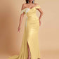 Elegant Soft Satin Mermaid Off Shoulder Floor-Length Mermaid Bridesmaid Dresses