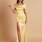 Elegant Soft Satin Off-the-shoulder Side-Slit Mermaid Bridesmaid Dresses
