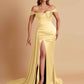Sexy Soft Satin Sweetheart Off-the-shoulder Strapless Side-Slit Mermaid Bridesmaid Dresses