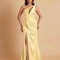 Sexy One Shoulder Soft Satin Side Slit Floor-Length Mermaid Bridesmaid Dresses