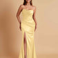 Sexy Soft Satin Mermaid Side Slit Floor-Length Mermaid Bridesmaid Dresses