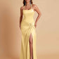 Gorgeous Square Criss Cross Soft Satin Side Slit Floor-Length Mermaid Bridesmaid Dresses
