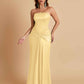 Sexy Soft Satin Mermaid Strapless Floor-Length Mermaid Bridesmaid Dresses