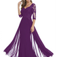 Luxury Burgundy Formal Dress Embroidered Lace Bodice Flowy Chiffon Gown 2026