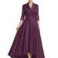 Elegant Mother of Bride Dress Evening Gowns Trending Styles with Lapel Collar 3/4 Sleeves
