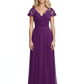 Mother of the Bride Dress Cap Sleeves and V-Neckline with Embroidered Lace Shoulders